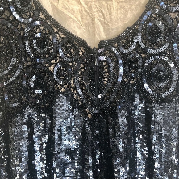 NAEEM KHAM RIAZEE Embellished 100% Silk Art Deco Fringe Dress - Picture 3 of 6